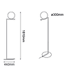 SONNE Luminario Pie Q31630-GD Acab. Oro Cristal Opalino