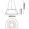 Q27788-BK Lámpara THEO Colgante LED 40W 4000K Negro mate 