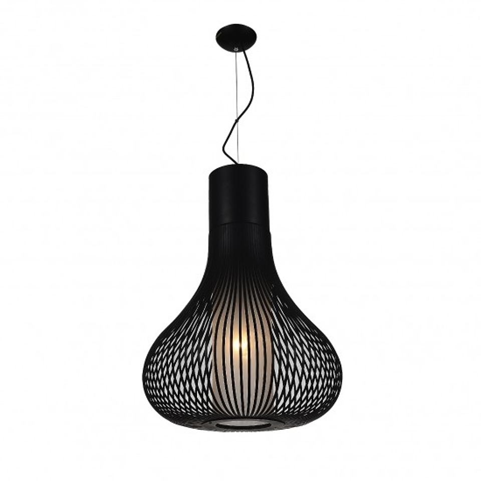 Q47067-BK Andy Pendant Negro Mate E26 Metal y Cristal 