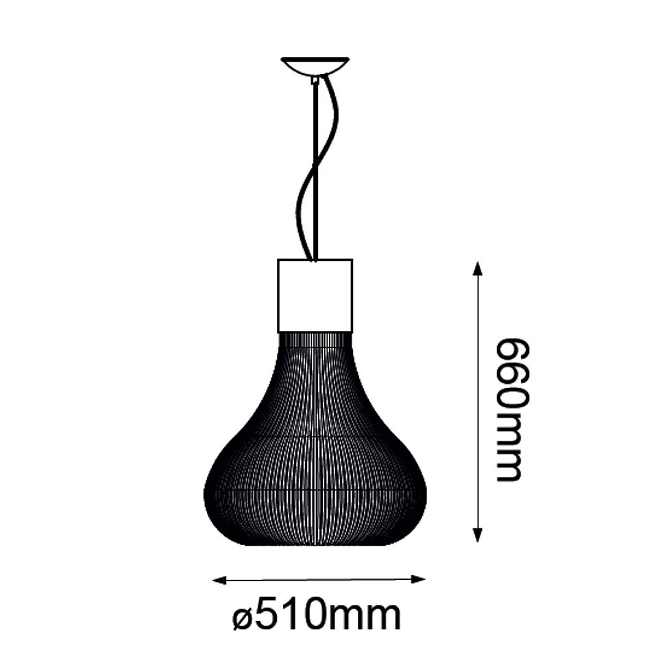 Q47067-BK Andy Pendant Negro Mate E26 Metal y Cristal 