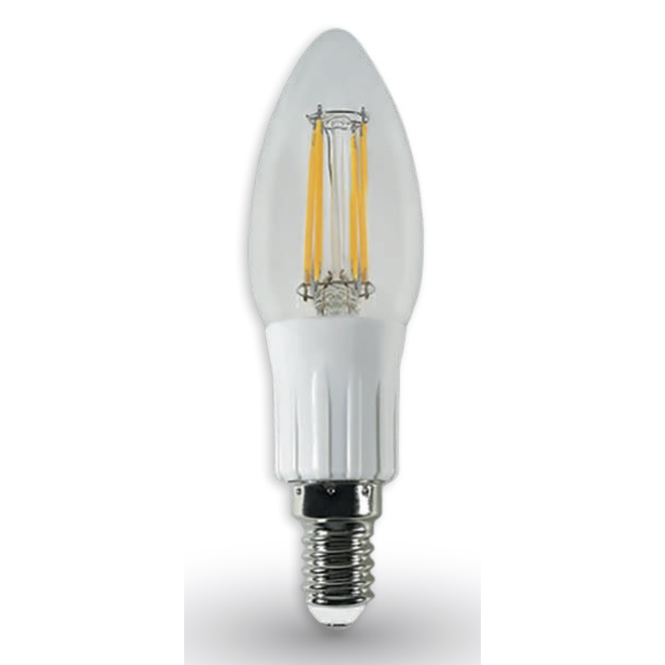 Lámpara LED Tipo Vela Filamento Vintage 4W Blanco Cálido E26