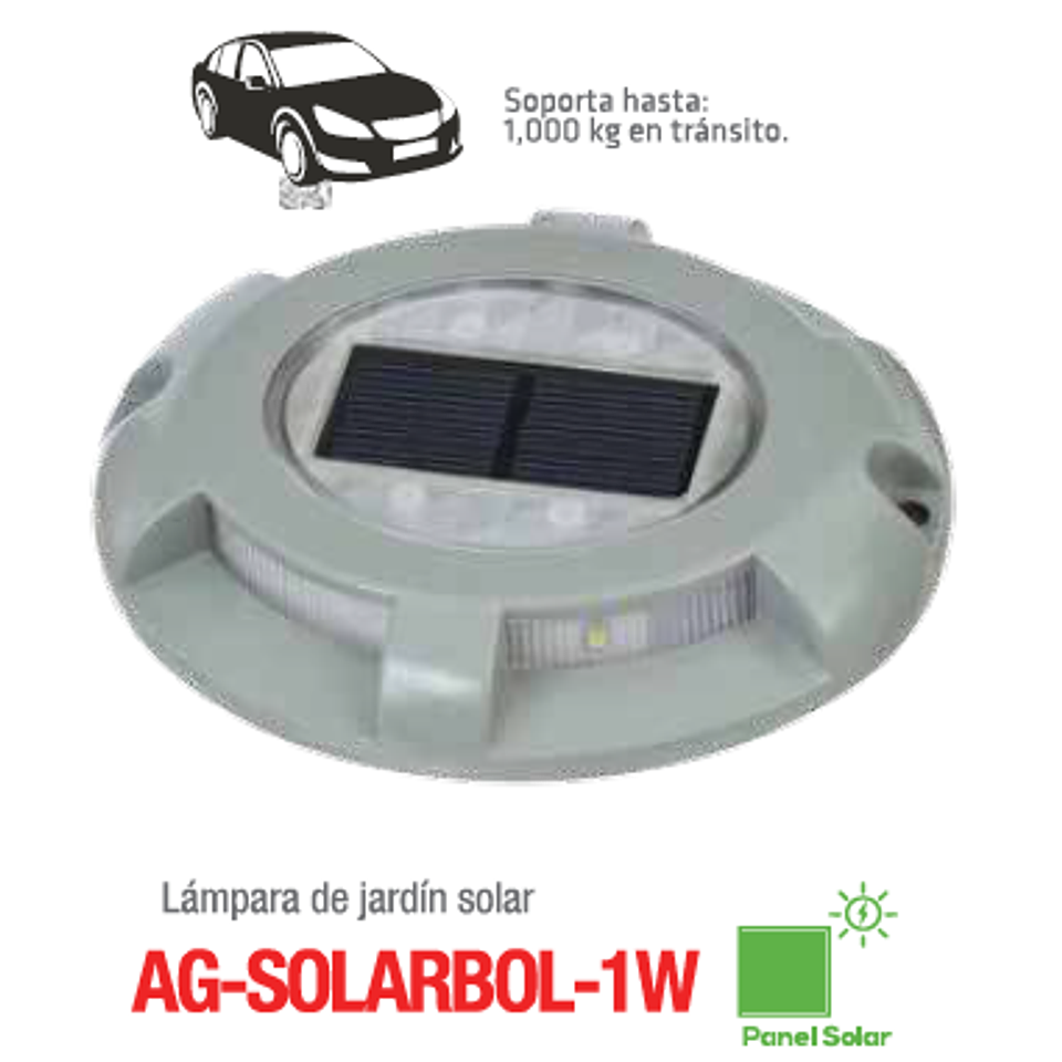 AG-SOLARBOL-1W-BC Empotrable a Piso Solar Blanco Cálido 3000K