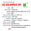 AG-SOLARPOLE-4W luminaria solar Poste IP65 Blanco Cálido 