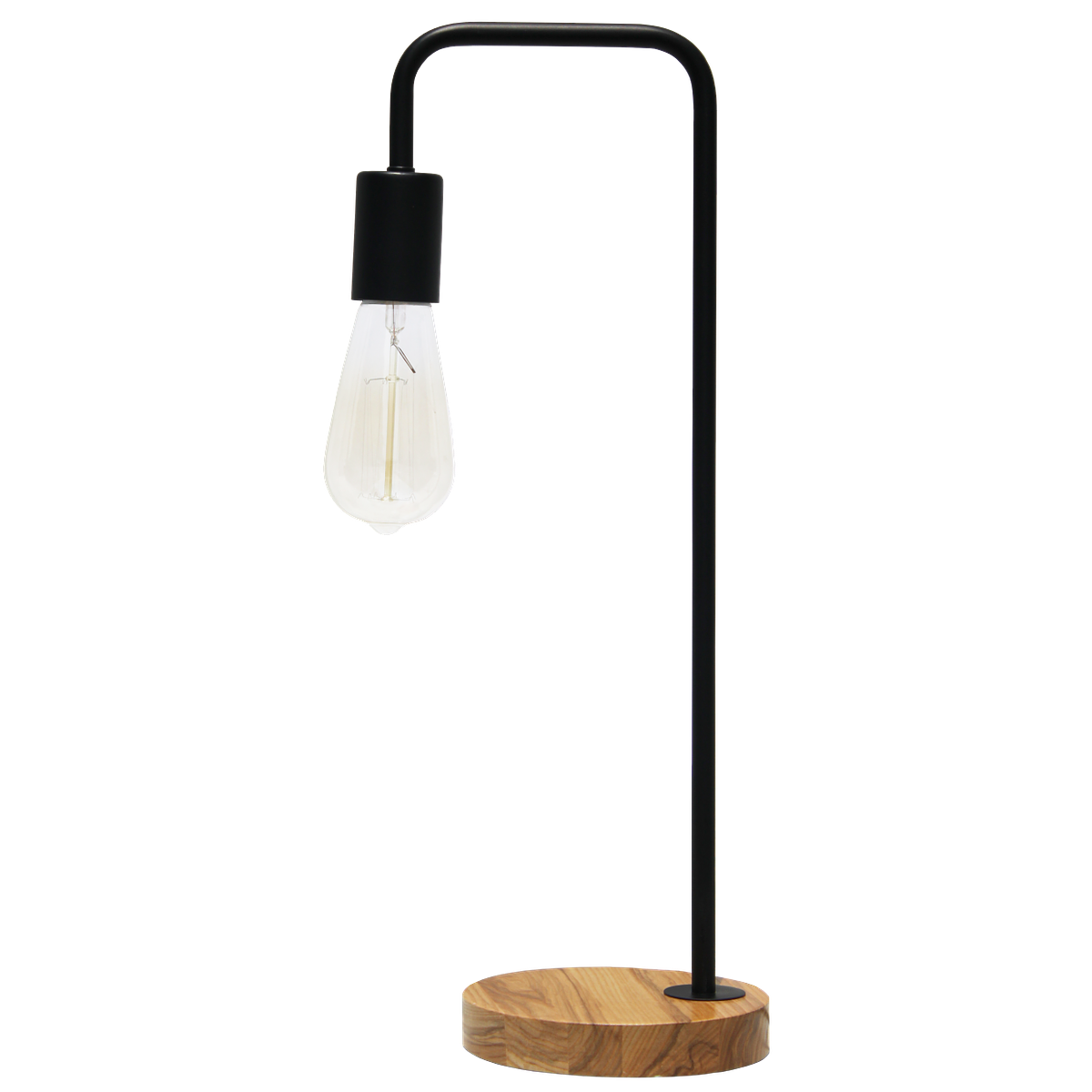 3LMTP414 Lámpara de Mesa Estilo Vintage Foco E26 Base Madera