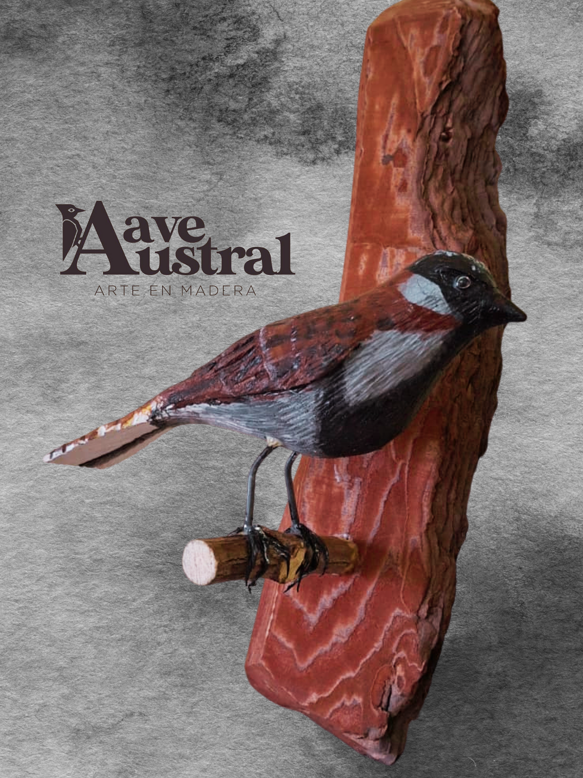 Gorrión con Colgador de madera 1