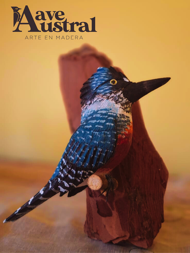 Martín Pescador con Colgador de madera 1