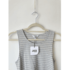 Polera rayada gris. Talla: S 2