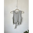 Polera rayada gris. Talla: S 1