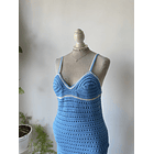 Vestido tejido celeste. Talla: M 3