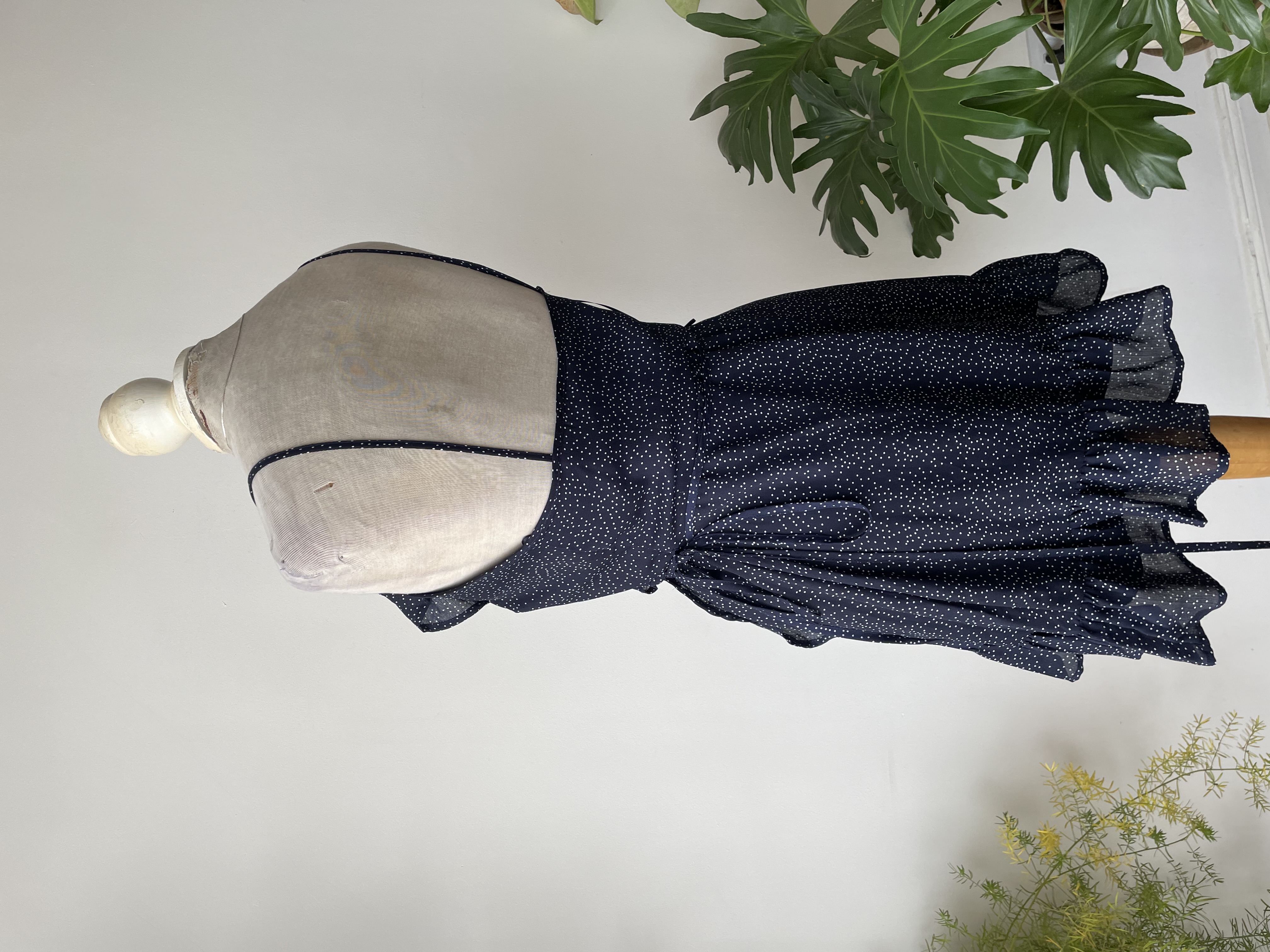 Vestido dot azul. Talla: s 2