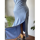 Vestido satén celeste: talla: S 6