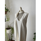 Vestido crema lazo. Talla: L 4