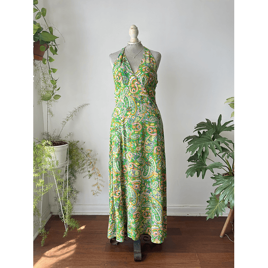 Vestido paisley verde. Talla: M