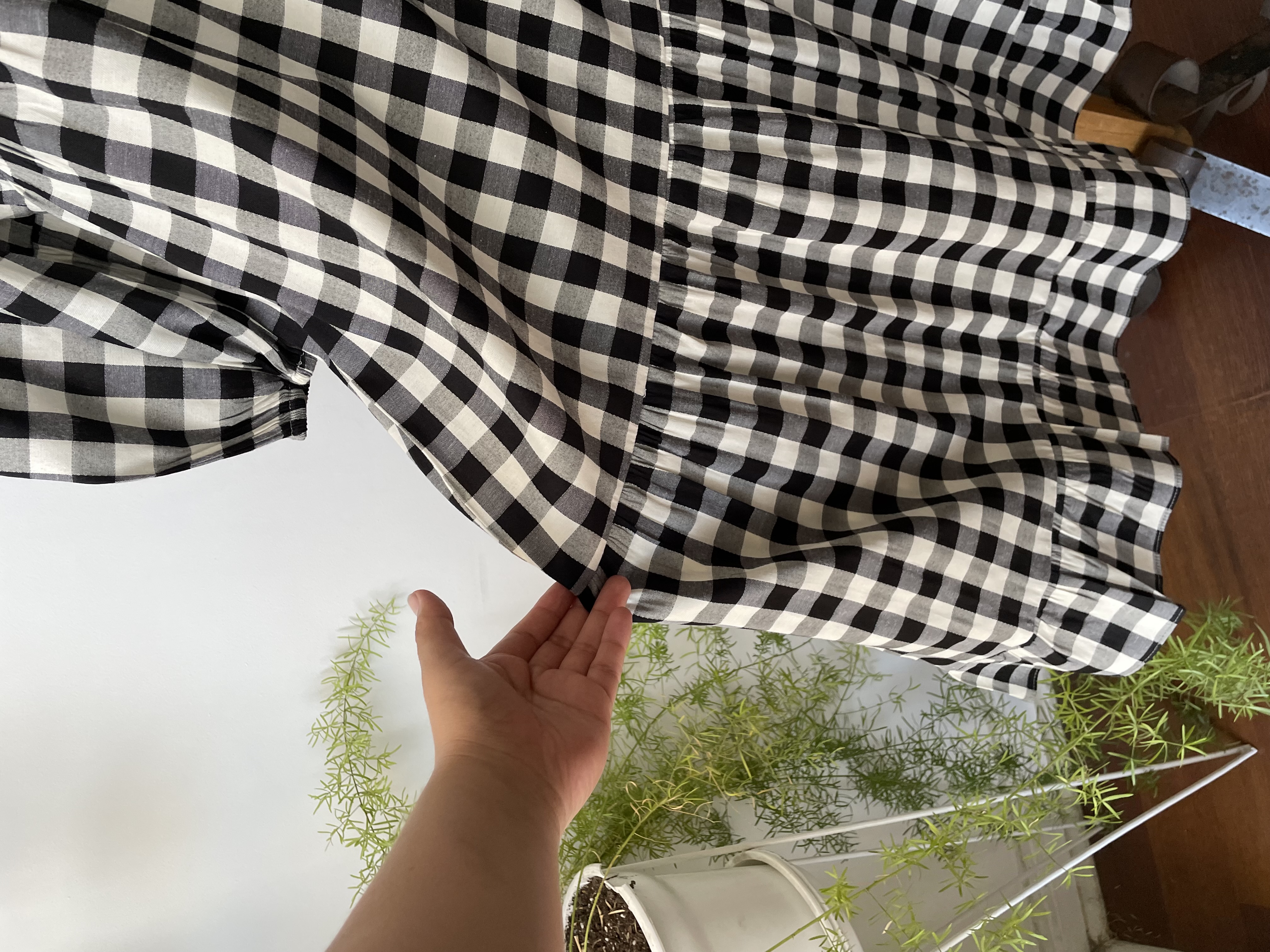 Vestido Vichy negro. Talla: L 3