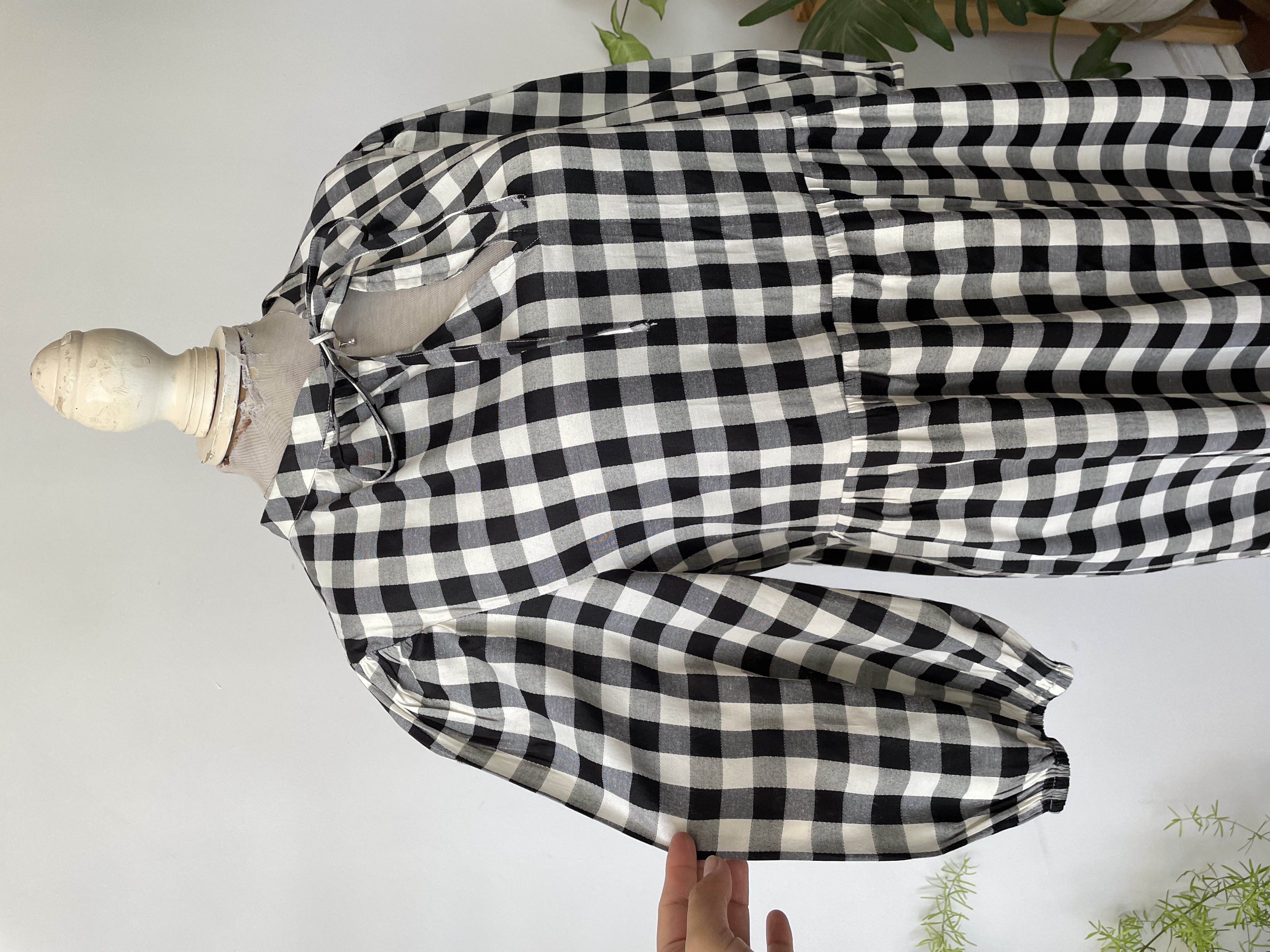 Vestido Vichy negro. Talla: L 4