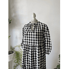 Vestido Vichy negro. Talla: L 2