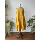 Vestido ocre lino. Talla. M 1