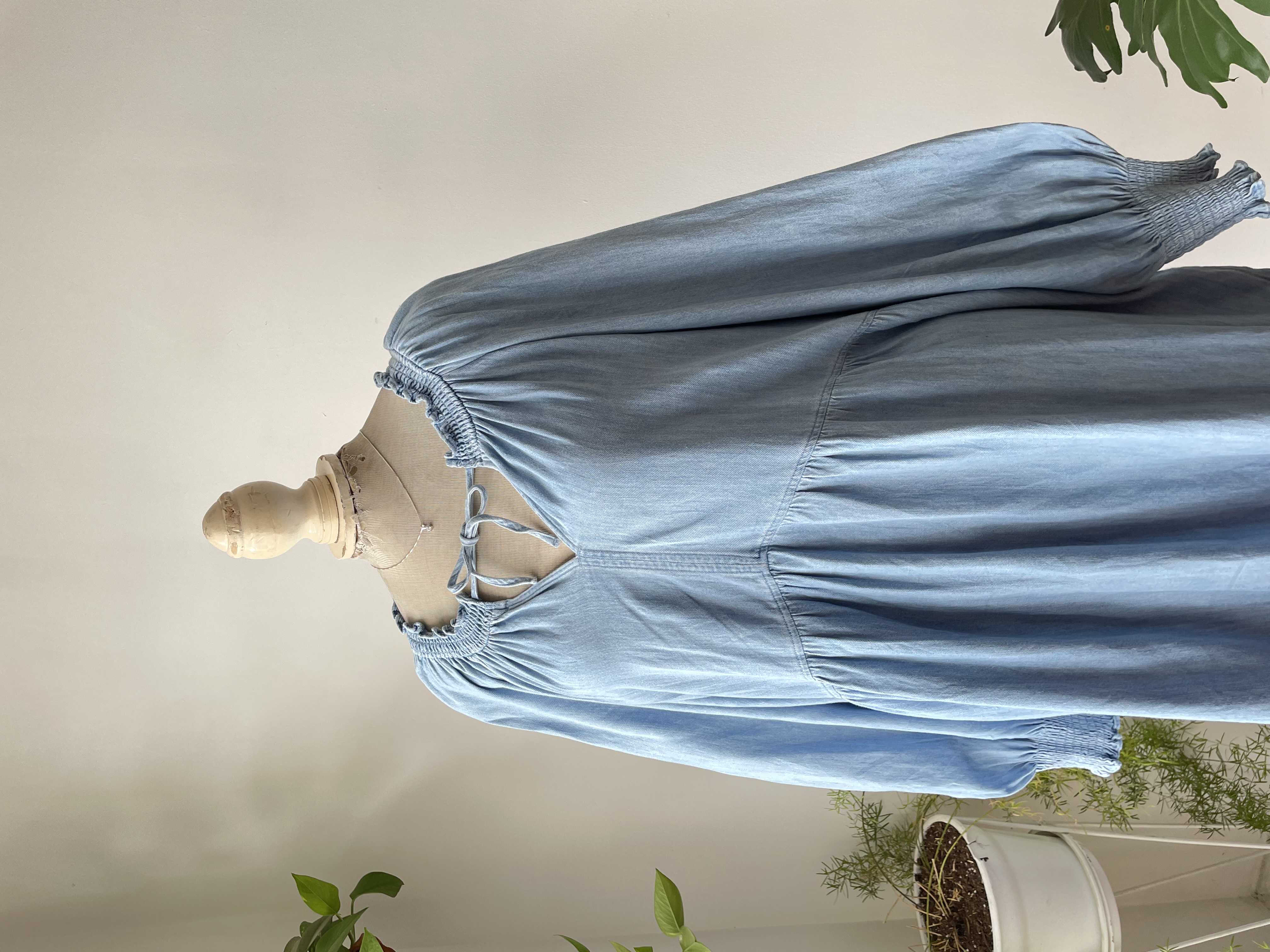 Vestido denim globo. Talla: XL+ 2