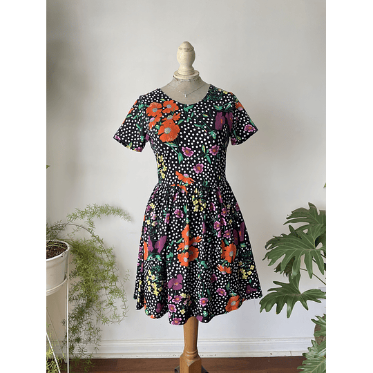 Vestido dot floral. Talla: 36 (S)