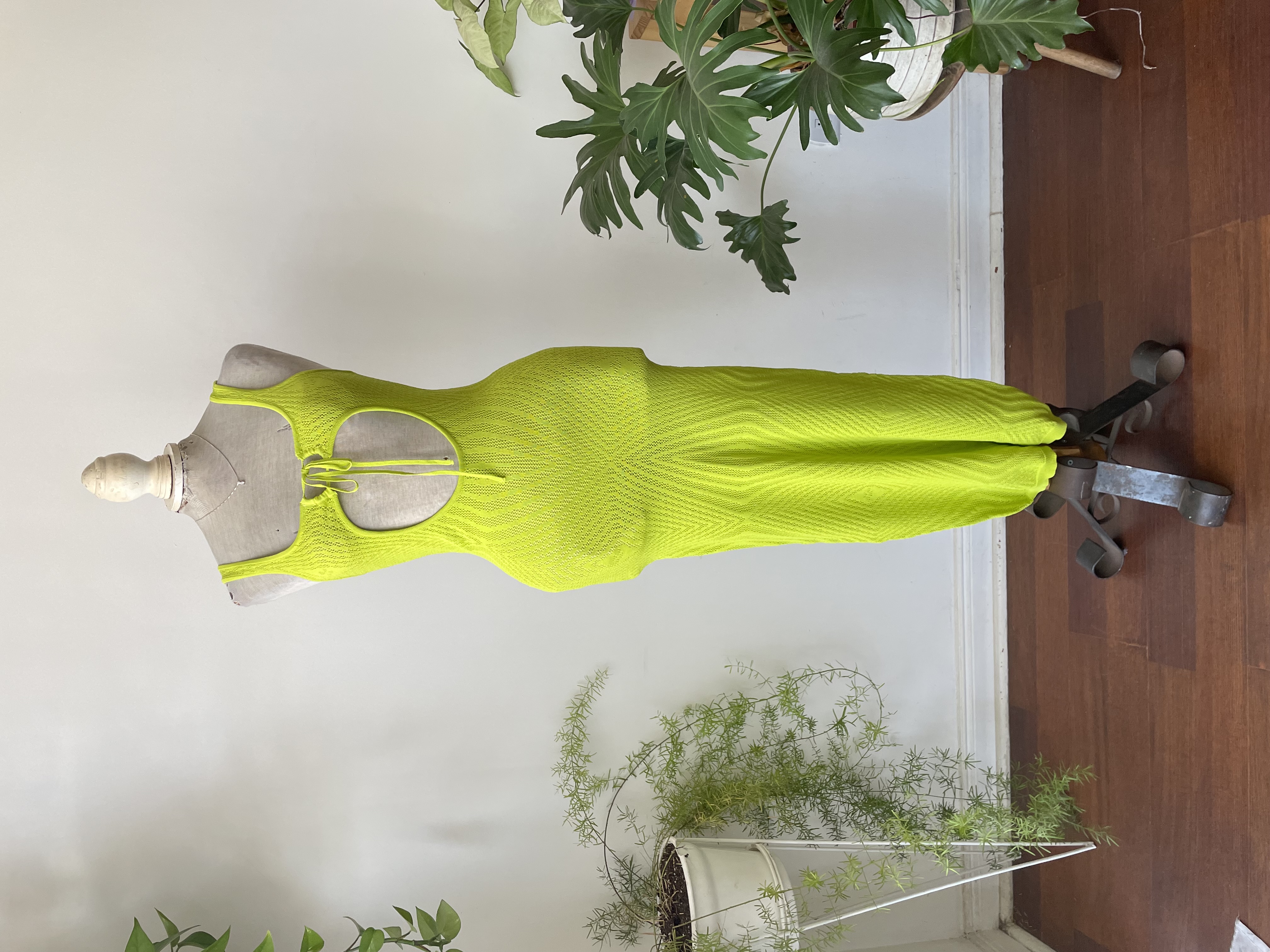 Vestido hilo lima. Talla: M ajsutado 1