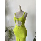 Vestido hilo lima. Talla: M ajsutado 2