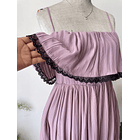 Vestido lila plisado. Talla: S 3