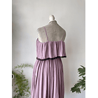 Vestido lila plisado. Talla: S 4