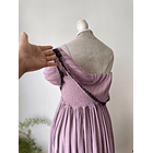 Vestido lila plisado. Talla: S 6