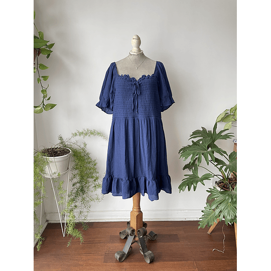 Vestido azul panal. Talla: 2XL