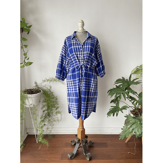 Vestido camisero azul. Talla. XL chico