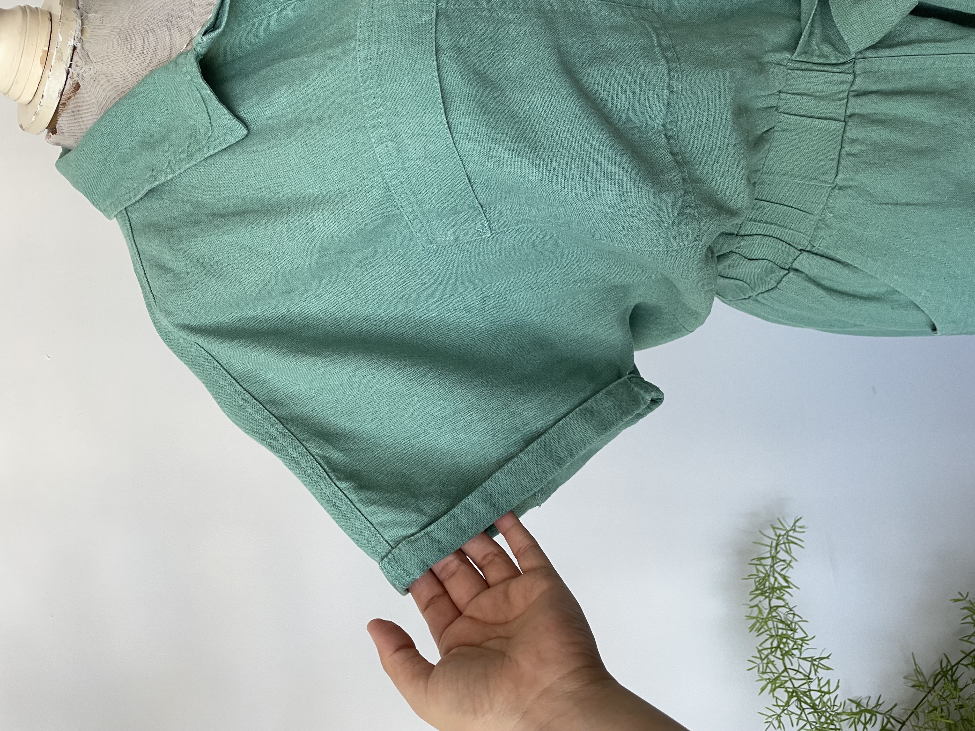 Enterito verde agua lino. Talla: 10 (L) 3