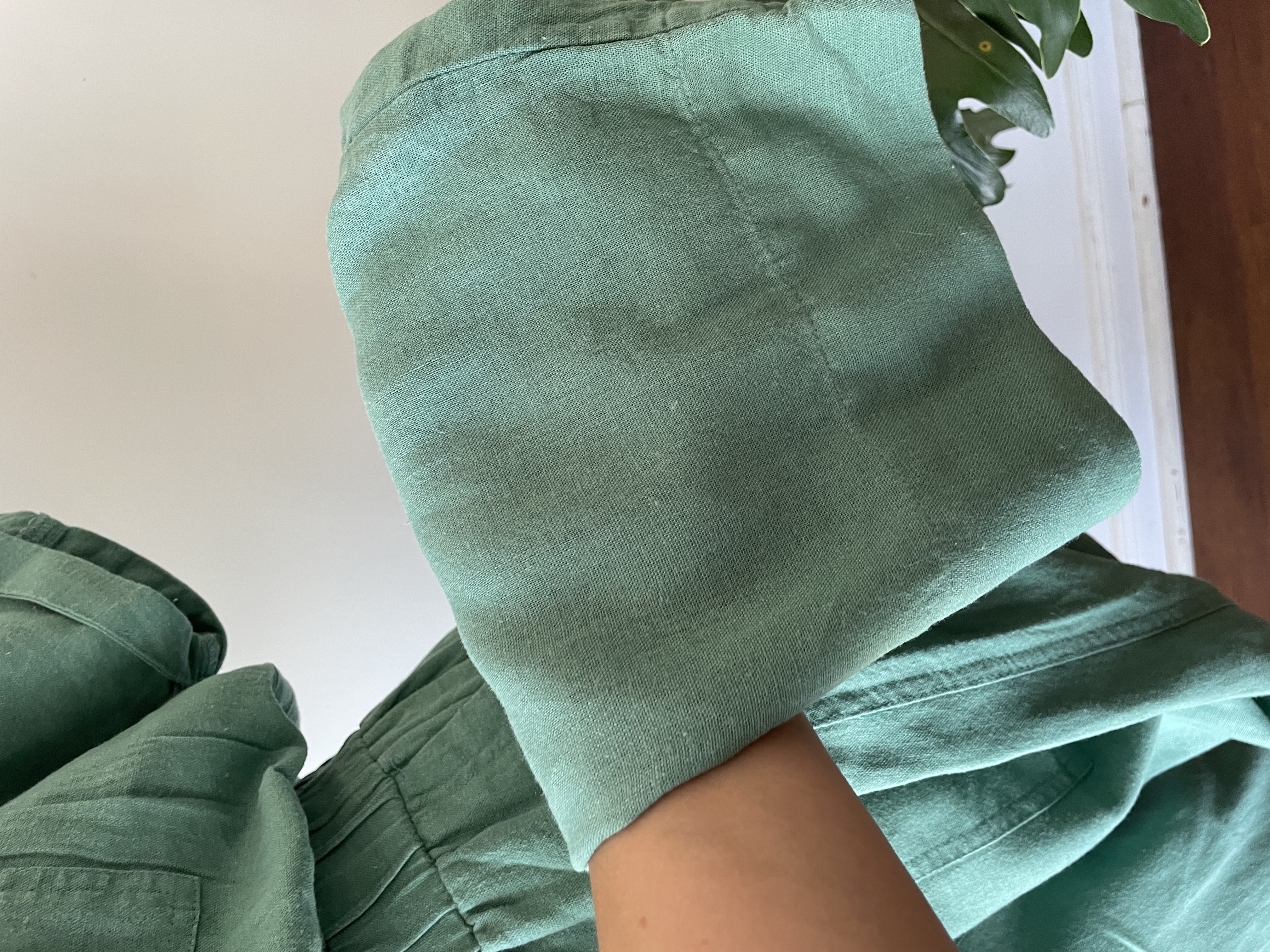 Enterito verde agua lino. Talla: 10 (L) 4