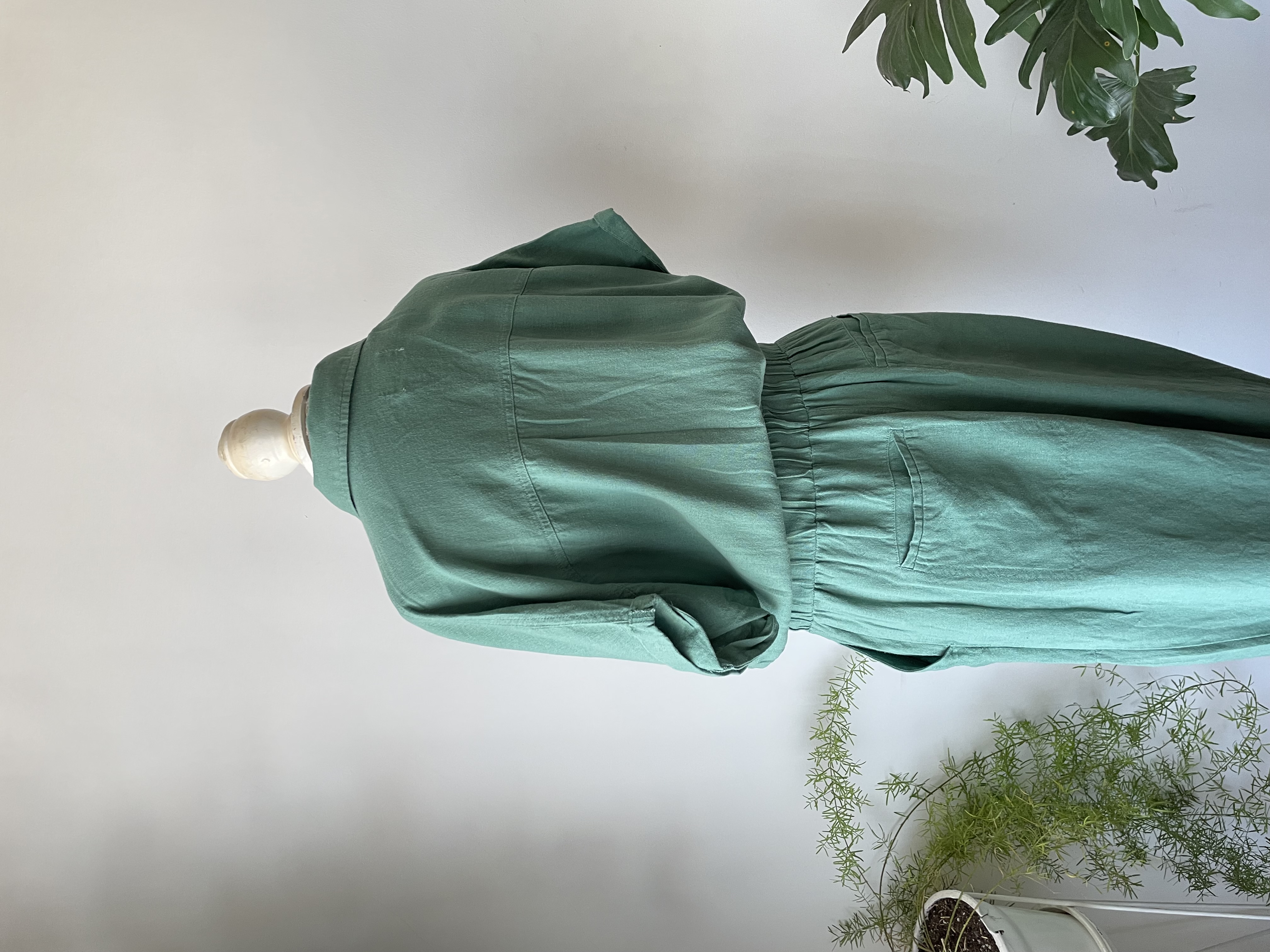 Enterito verde agua lino. Talla: 10 (L) 5