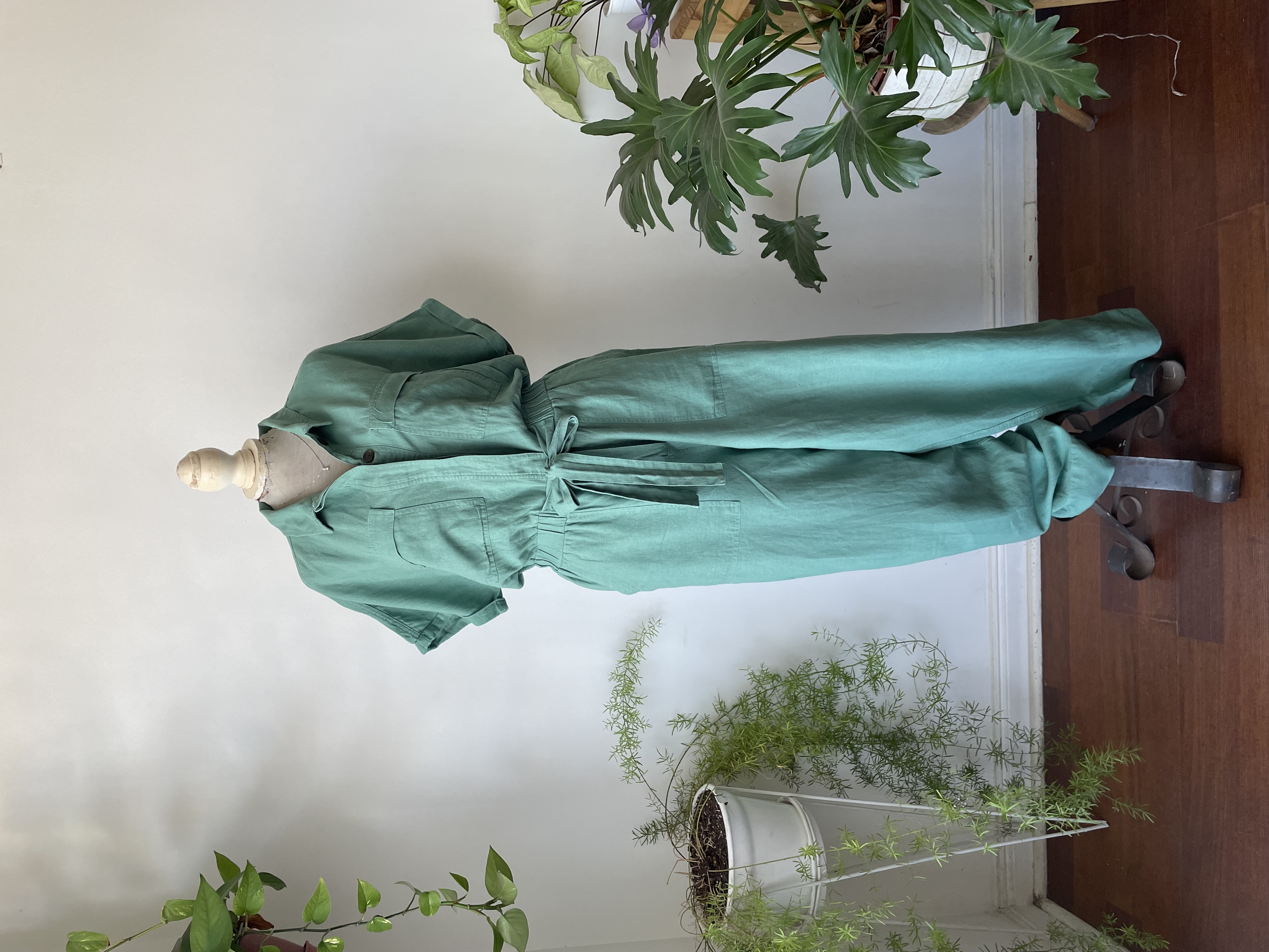 Enterito verde agua lino. Talla: 10 (L) 1