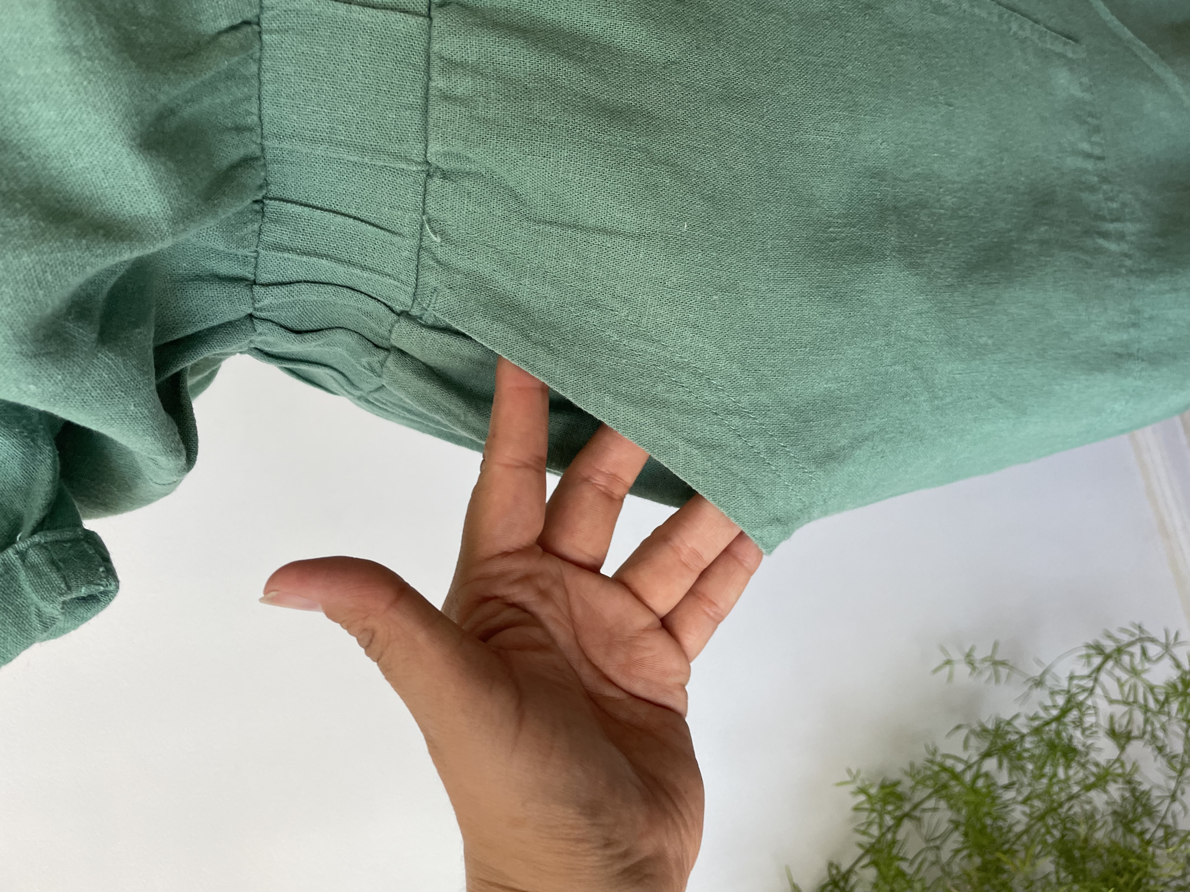 Enterito verde agua lino. Talla: 10 (L) 6