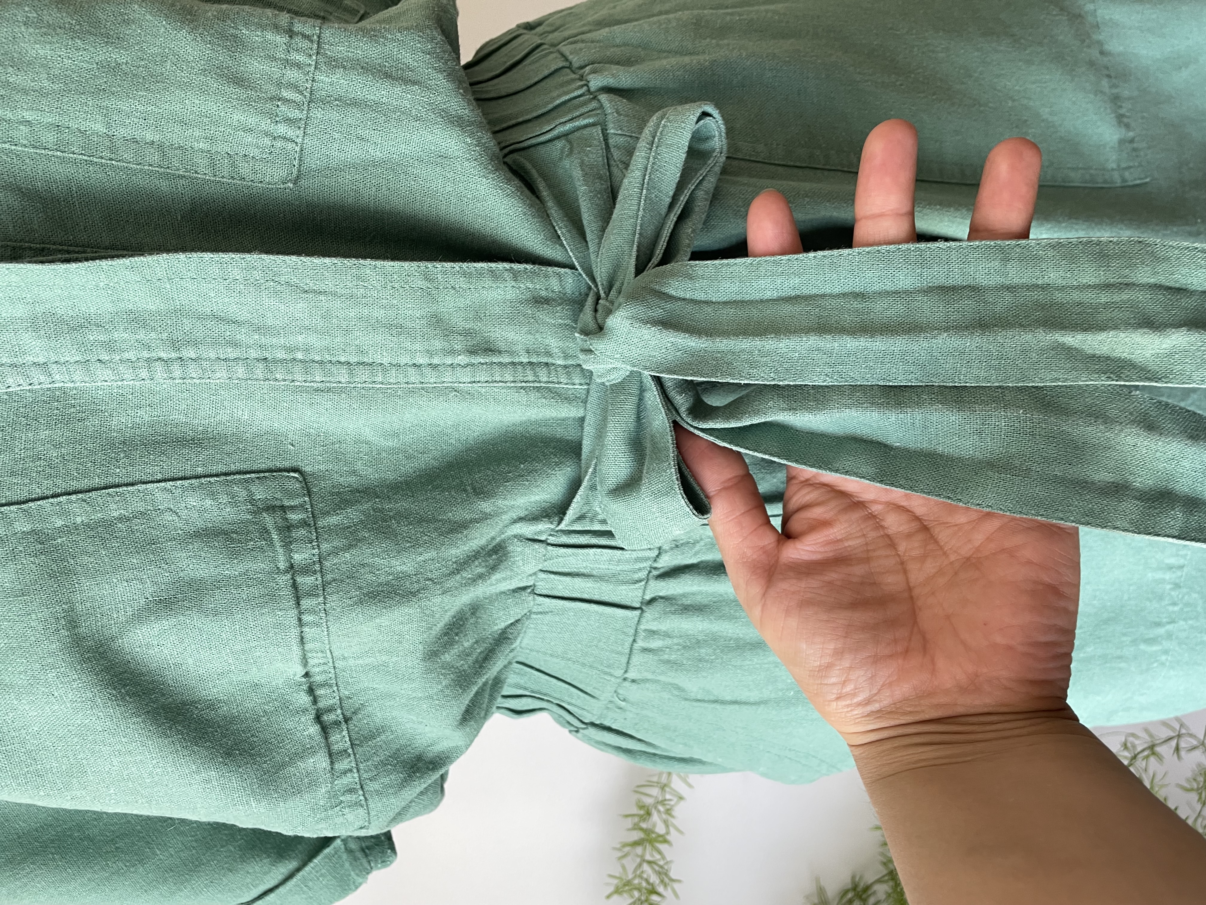 Enterito verde agua lino. Talla: 10 (L) 7