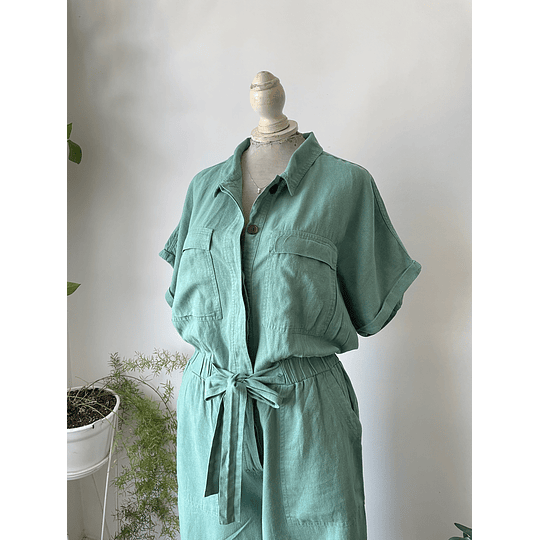 Enterito verde agua lino. Talla: 10 (L)