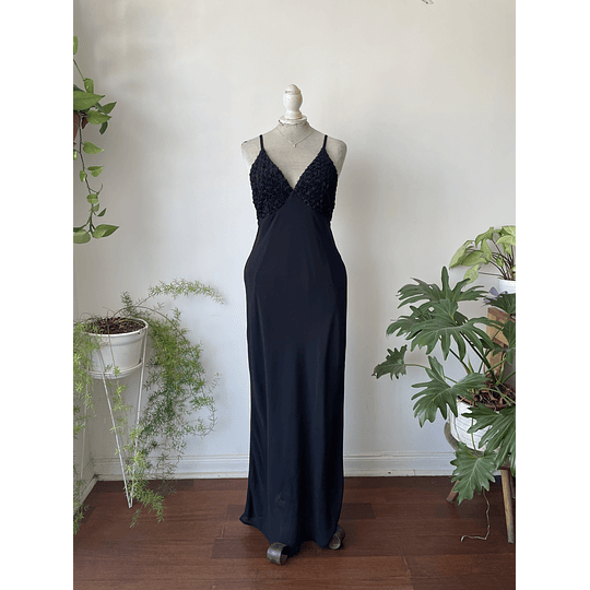 Vestido negro rose. Talla: L