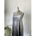 Vestido velvet plata. Talla: L 2