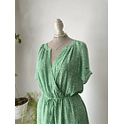 Vestido verde margaritas. Talla: L 2