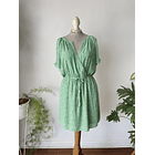 Vestido verde margaritas. Talla: L 1