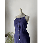 Vestido azul lino. Talla: M ajustable 2