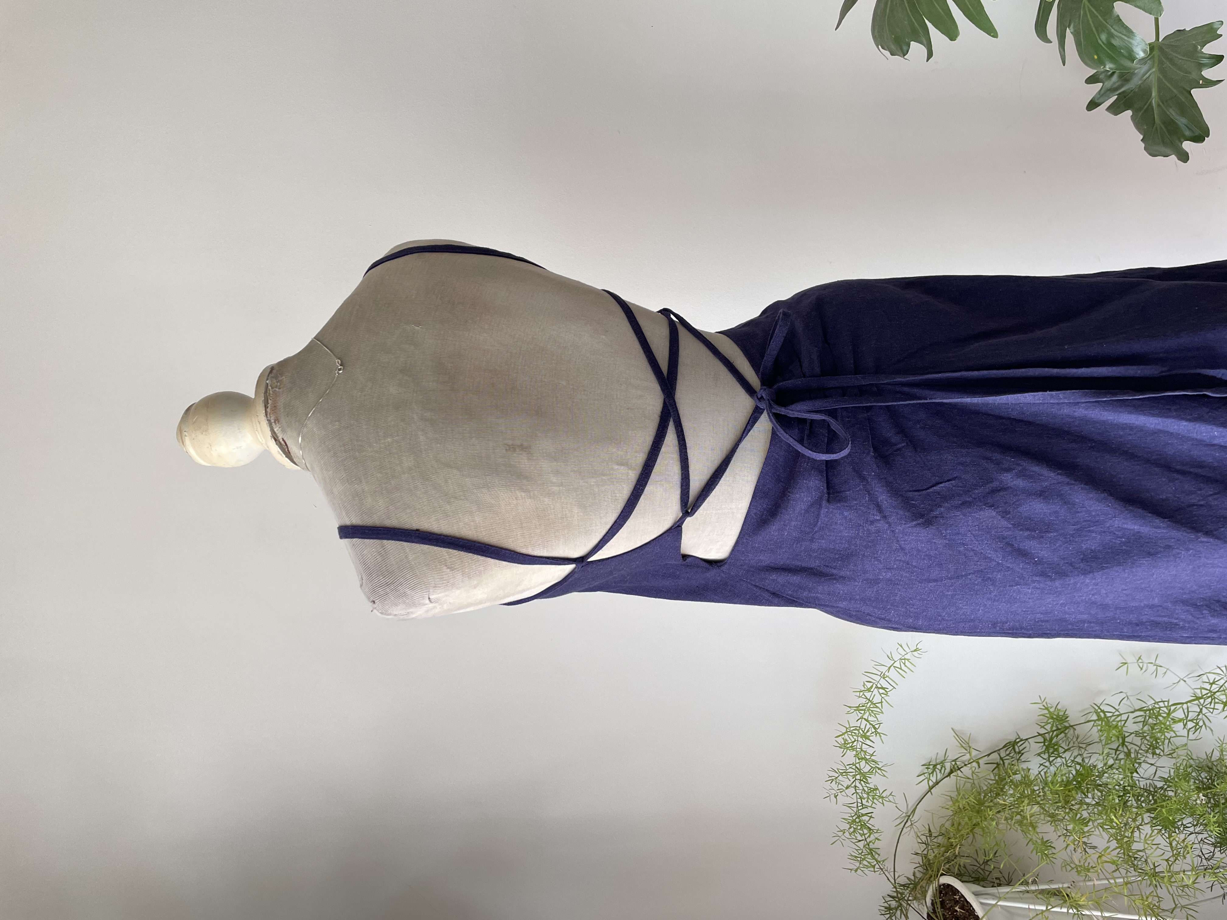 Vestido azul lino. Talla: M ajustable 4