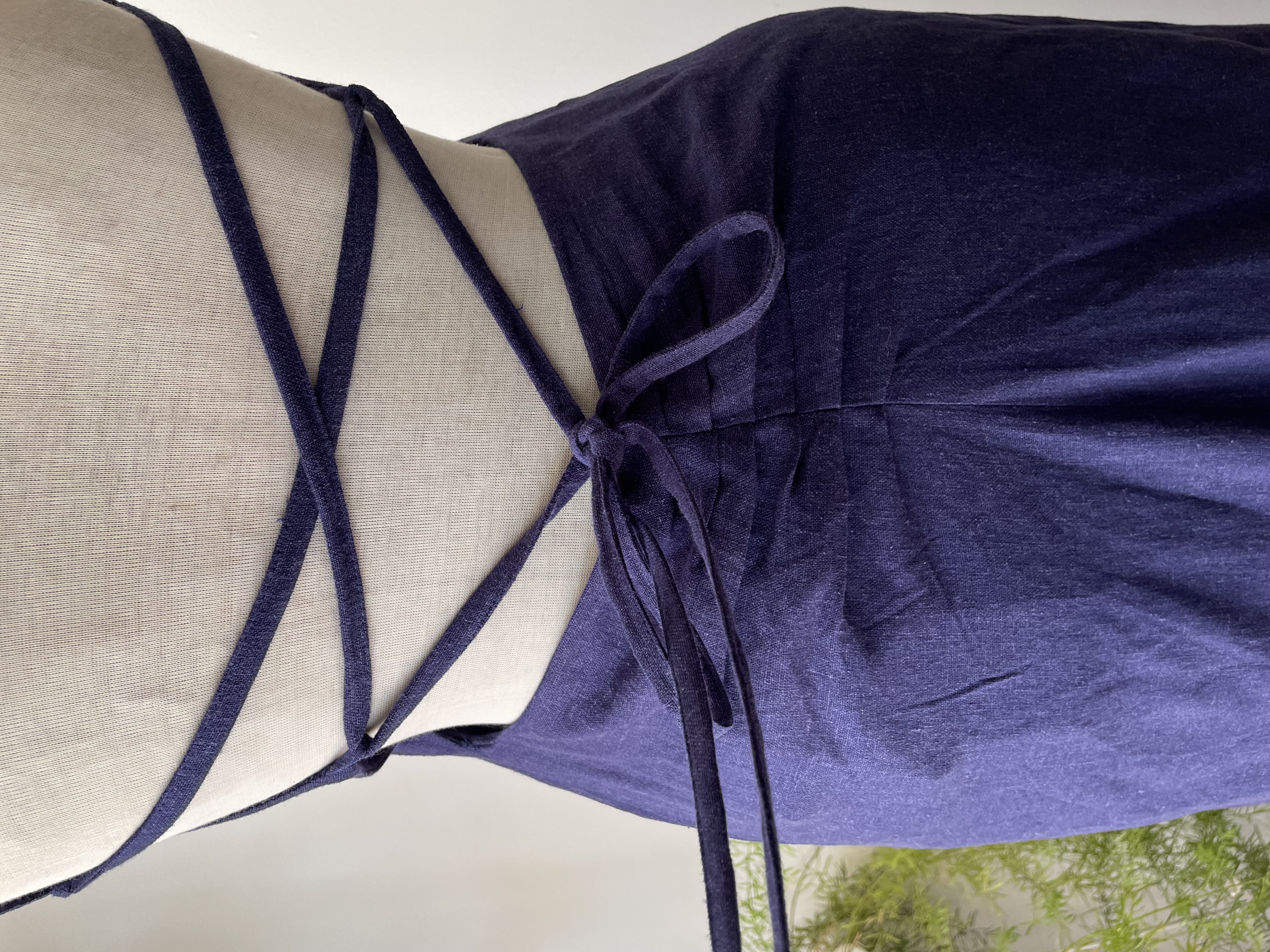 Vestido azul lino. Talla: M ajustable 6