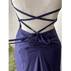 Vestido azul lino. Talla: M ajustable 6