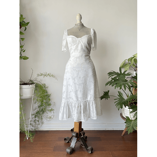 Vestido blanco bra. Talla: S