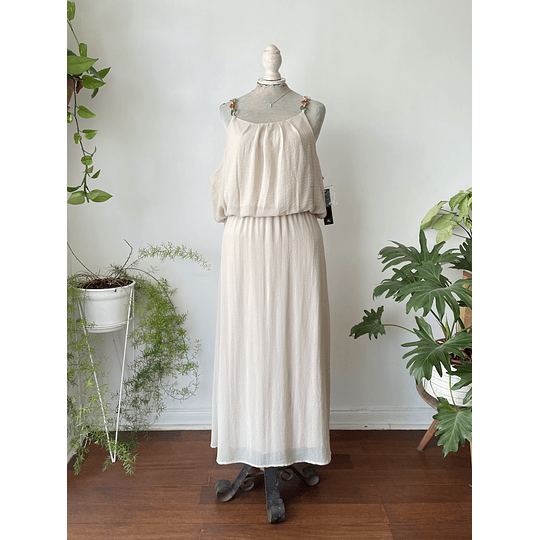 Vestido beige. Talla: XL