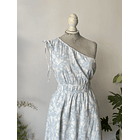Vestido asimétrico celeste. Talla: XS 2