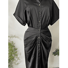 Vestido camisero negro. Talla: L 4