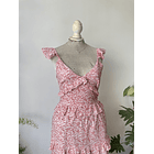 Vestido flores vuelitos. Talla: XS 2